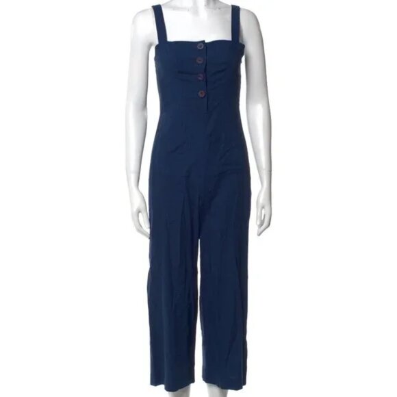 STAUD Pants - STAUD Boats At The Dock Button Up Deep Blue Jumpsuit